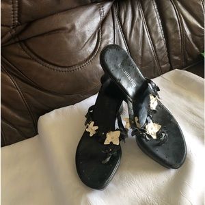 Ballistic platform slip on sandals, size 8.5